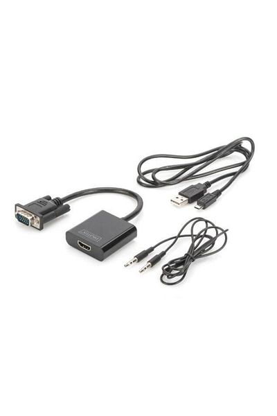 Digitus Convertor activ VGA + audio la HDMI cu cablu,