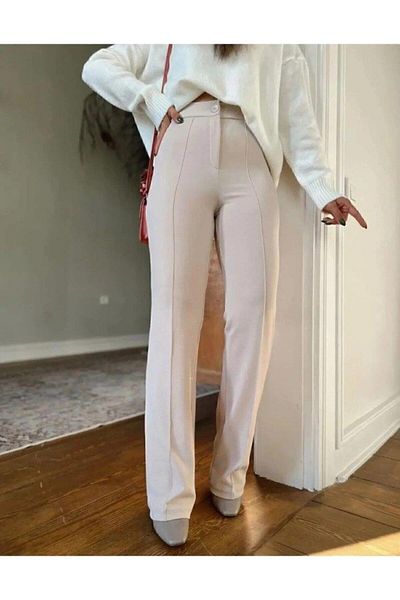modamtn Women's High Waist Full Lycra Crepe Fabric Pants