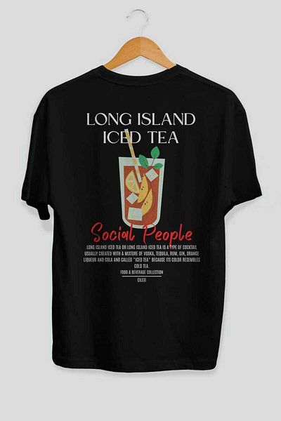 Ankhises Tricou oversize cu imprimeu Cocktail Long Island iced tea Bărbați Femei Tricou cu decolteu 100% bumbac