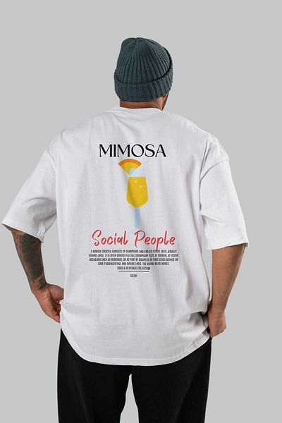 Ankhises Mimosa Cocktail Printed Oversize T-Shirt Men Women 100% Cotton Crew Neck Tshirt