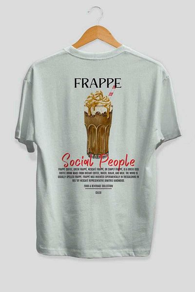 Ankhises Frappe Cocktail Printed Oversize T-Shirt Men Women 100% Cotton Crew Neck Tshirt