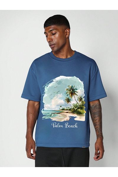 aynewmoda Men's Short Sleeve Round Neck Graphic Printed T-Shirt