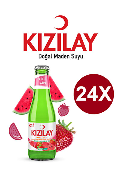Magika Design مياه معدنية بنكهة البطيخ والفراولة من كيزيلاي 200 مل × 24 قطعة