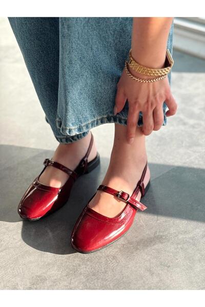 I Love Shoes Minor Rugan Bordo Bant Detaylı Mary Jane