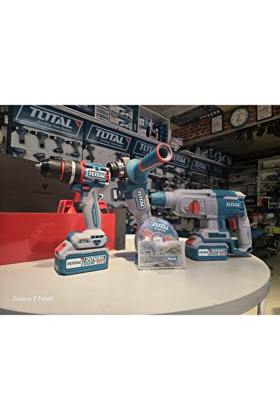 TOTAL 3lü avantajlı set akülü hilti vidalama ve sipiral