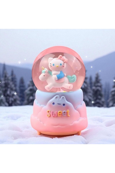 Kuzey Tacı Hello Kitty İçi Dönmeli Püskürtmeli Işıklı Müzikli Kar Küresi Büyü...