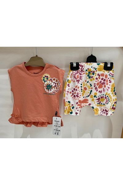 bebitomkids Girl 6-18 Months Paint Patterned Shorts Set