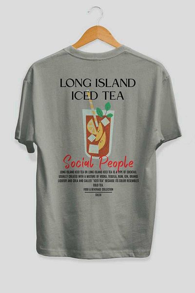 Ankhises Tricou oversize cu imprimeu Cocktail Long Island iced tea Bărbați Femei Tricou cu decolteu 100% bumbac
