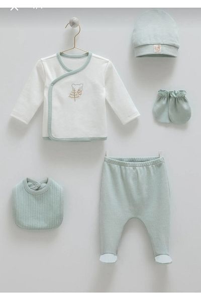 Caramell T-Hazel Hello Forest 5-Piece Hospital Discharge Bodysuit Set