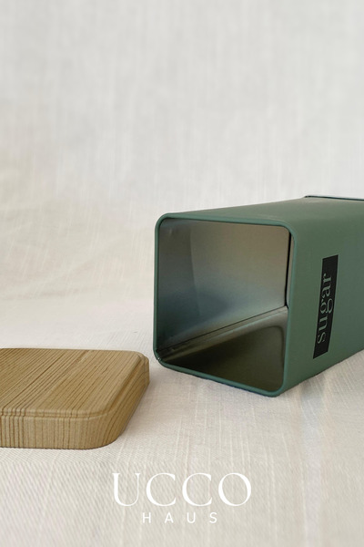 UCCO Set of 3 Metal Retro Storage Containers – Coffee Sugar Tea Food Jar Stylish and Modern Kitchen Organizer