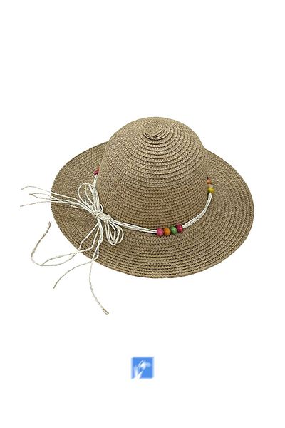 Kardelen Butik Denizli Solid Color Luxury Straw Girl's Hat (Age 3-8)