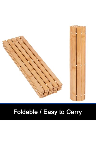 Amentes Χοντρό Φυσικό Μπαμπού Αντιολισθητικό Χαλάκι Μπάνιου 80 Χ 50 Εκ