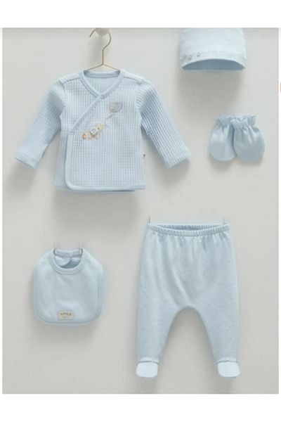 Caramell Hazel Soft Color 5-Piece Cotton Hospital Discharge Bodysuit Set