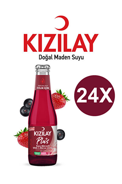 Magika Design Kızılay Plus Karamürver Çiçeği ve Çilek Aromalı Maden Suyu 200 ML x 24 Adet