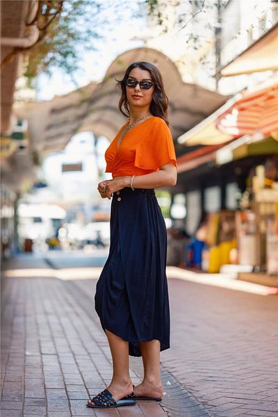 Miss Boheme Orange Color Blouse