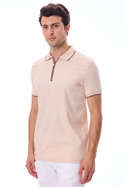 RAVANELLI Ανδρικό μπλουζάκι με λαιμόκοψη με φερμουάρ και λεπτομέρεια - Alba