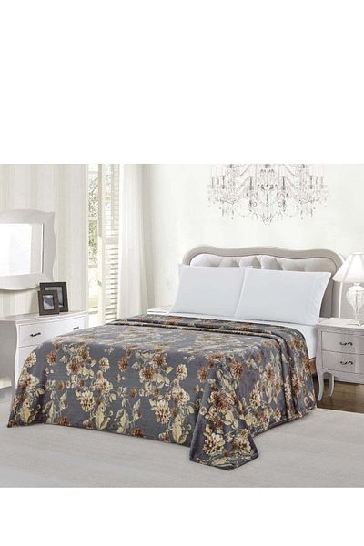 Moon King Size Bed Blanket 200x220 cm Ultra-Soft Microfiber Lightweight with Floral Print