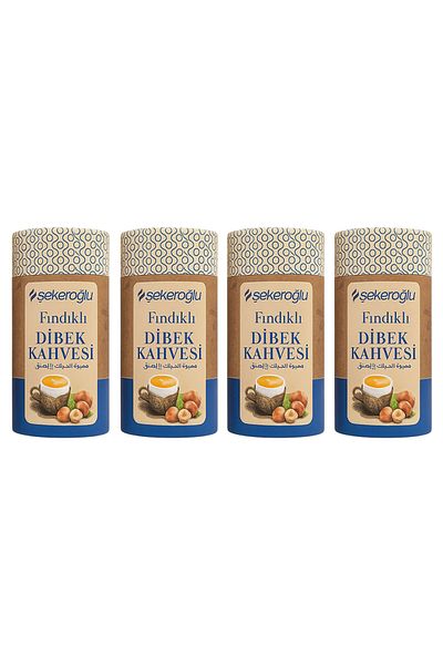Hepyek Şekeroğlu Hazelnut Dibek Coffee Set of 4 – Soft Inner Flavored Coffee (4X200G)