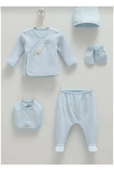 Caramell Hazel Soft Color 5-Piece Cotton Hospital Discharge Bodysuit Set