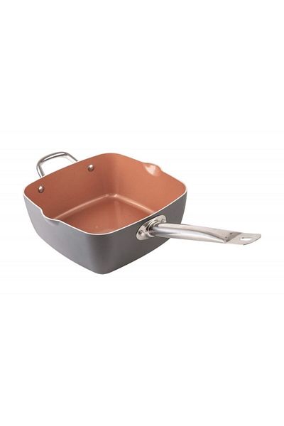 OEM Tigaie Grunberg din aluminiu cu înveliș antiaderent din ceramică și titan, capac de sticlă, 24 cm, 8 litri