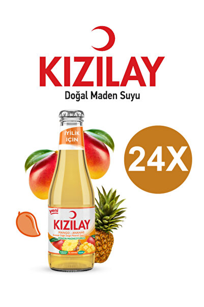 Magika Design Kızılay Mango Ananas Aromalı Maden Suyu 200 ML x 24 Adet