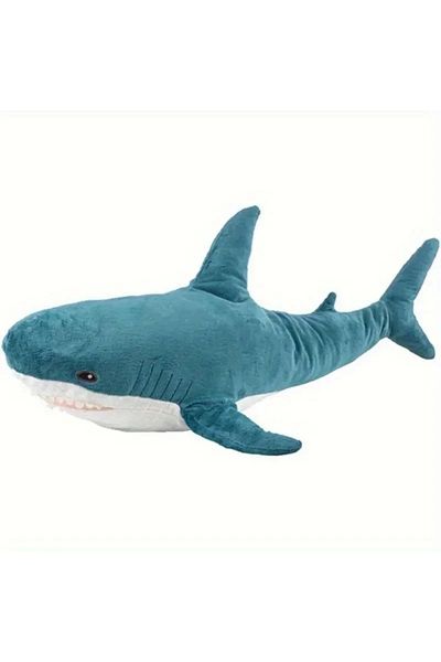 Animal Play Cute Plush Shark Soft Blue & White Stuffed Toy 45 cm