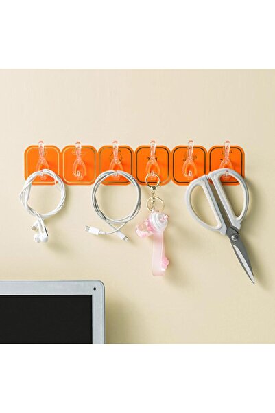 3B Trend 6-Piece Hanger with Snapable Self-Adhesive Figures Orange