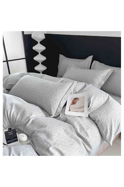 OEM Double Bed Sheet Set, 6 Pieces, Fine Cotton, Elastic Sheet 180x200cm, Duvet Cover 200x220cm