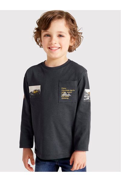 MAYORAL Boy's dark gray sweatshirt with car print