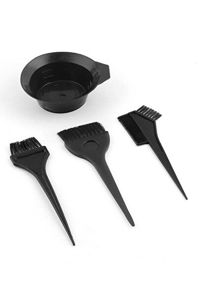 Unspecified Set of 4 pieces for hair dyeing with brush and mixing bowl - Black