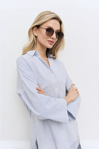 BAPPİR Pentagonal Metal Frame High Quality Sunglasses Black Coffee