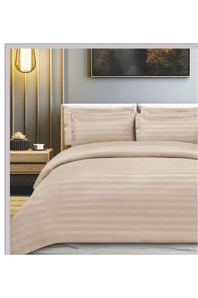 SNOOZYL طقم سرير مفرش نفرين فندقي فخم بتصميم مقلم من خامة القطن لتعيش رفاهية الفنادق مقاس 240*260 سم