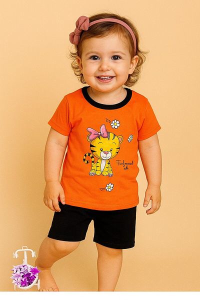 Yalçınoğlu Kids Girls' Summer Anti-Sweat Fabric Comfortable Set - Special Park Fashion for Energetic Children (Buy 1 Size Bigger)