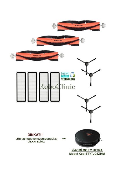 Roboclinic Perie de schimb compatibilă, set de filtre-11 bucăți pentru Xiaomi Mi Robot Vacuum Mop 2 Ultra (COD MODEL: STYTJ05ZHM)