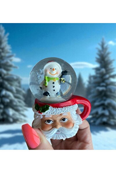 Kuzey Tacı Kardan Adam ve Noel Baba Temalı Kar Küresi Kupa Figürü Vip