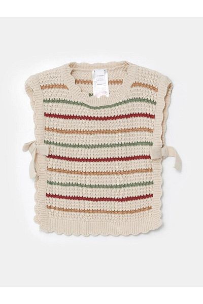 LC Waikiki Плетена блуза с кръгло деколте LCW Kids за момичета (W5)