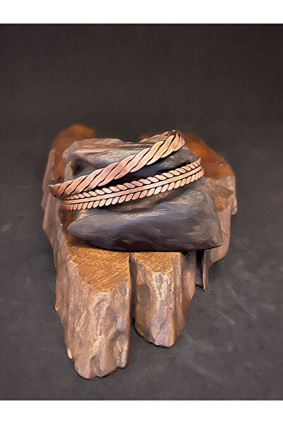 Rupen Kraft مجموعة من 2 سوار من النحاس النقي بنسبة 100% بنمط ملتوي 2 سوار من ...