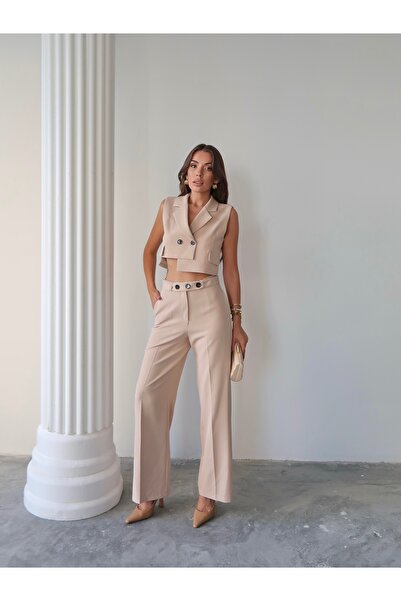 Swass Rachel Vest Double Suit Beige