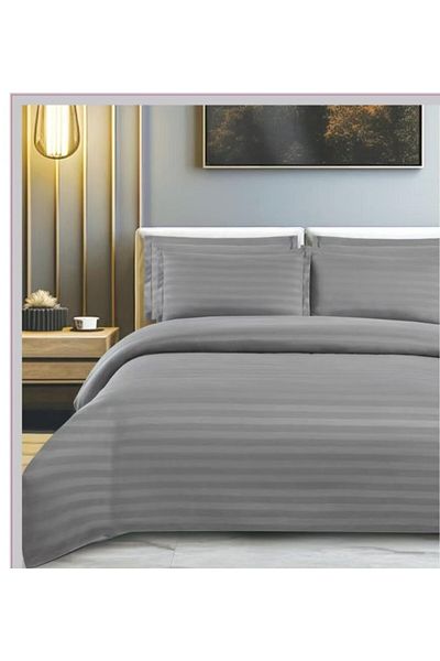 SNOOZYL طقم سرير مفرش نفرين فندقي فخم بتصميم مقلم من خامة القطن لتعيش رفاهية الفنادق مقاس 240*260 سم