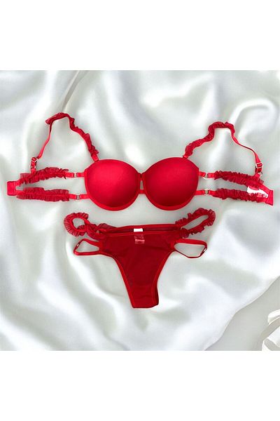 Tendora Ruffle Support Bra Set
