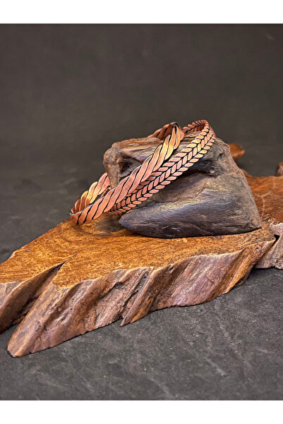 Rupen Kraft مجموعة من 2 سوار من النحاس النقي بنسبة 100% بنمط ملتوي 2 سوار من ...