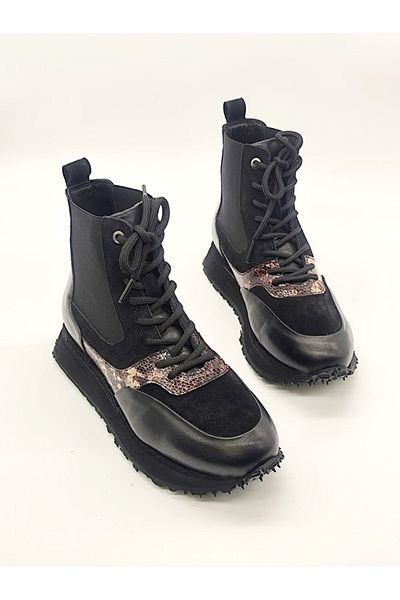 Of&Off Women's Genuine Leather Patterned Boots