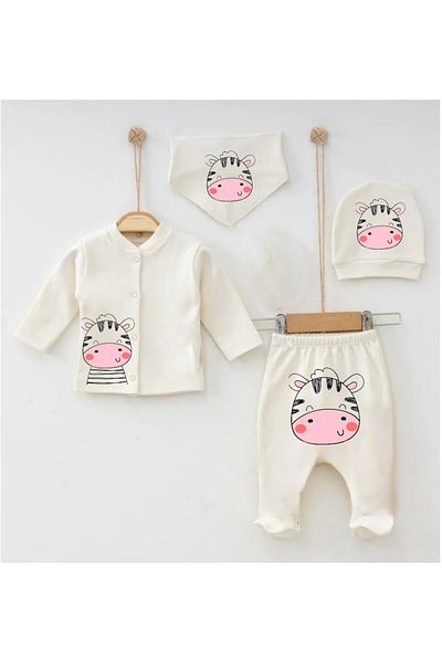 bebekpare Unisex Baby Hospital Discharge Set Cow Printed