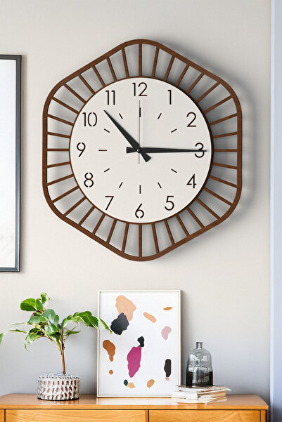 LUPOKRAFT Modern Dekoratif Ahşap Duvar Saati – Sessiz Mekanizma, 48 cm, Siyah...