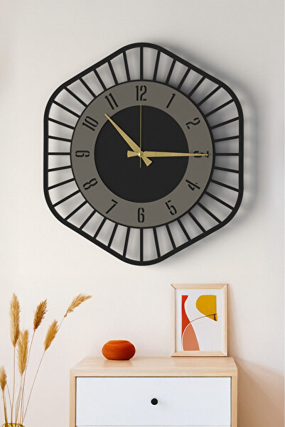 LUPOKRAFT Modern Dekoratif Ahşap Duvar Saati – Sessiz Mekanizma, 48 cm, Renk ...