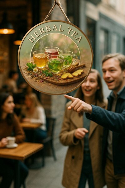 Nod Herbal Tea Temalı Kapı Süsü Tablosu – Bitki Çayı Konseptli Doğal ve Ferahlatıcı Duvar Dekoru