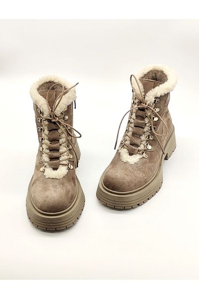 Of&Off Women's Genuine Suede Leather Boots