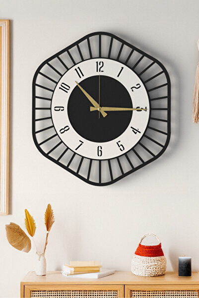 Modern Decorative Wooden Wall Clock – Silent Movement, 48 cm, Design with Color Options