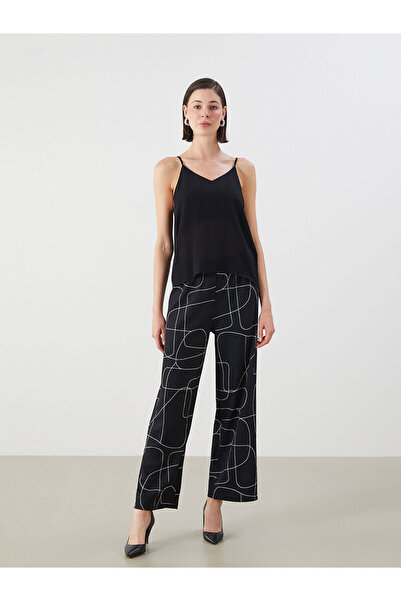 LC Waikiki Özmarka New Season Elastic Waist Patterned Women's Trousers