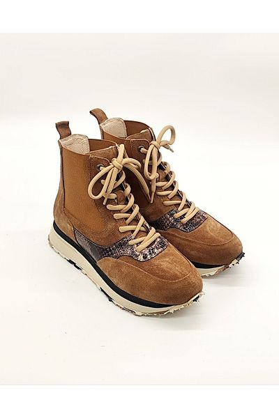 Of&Off Women's Genuine Leather Patterned Boots